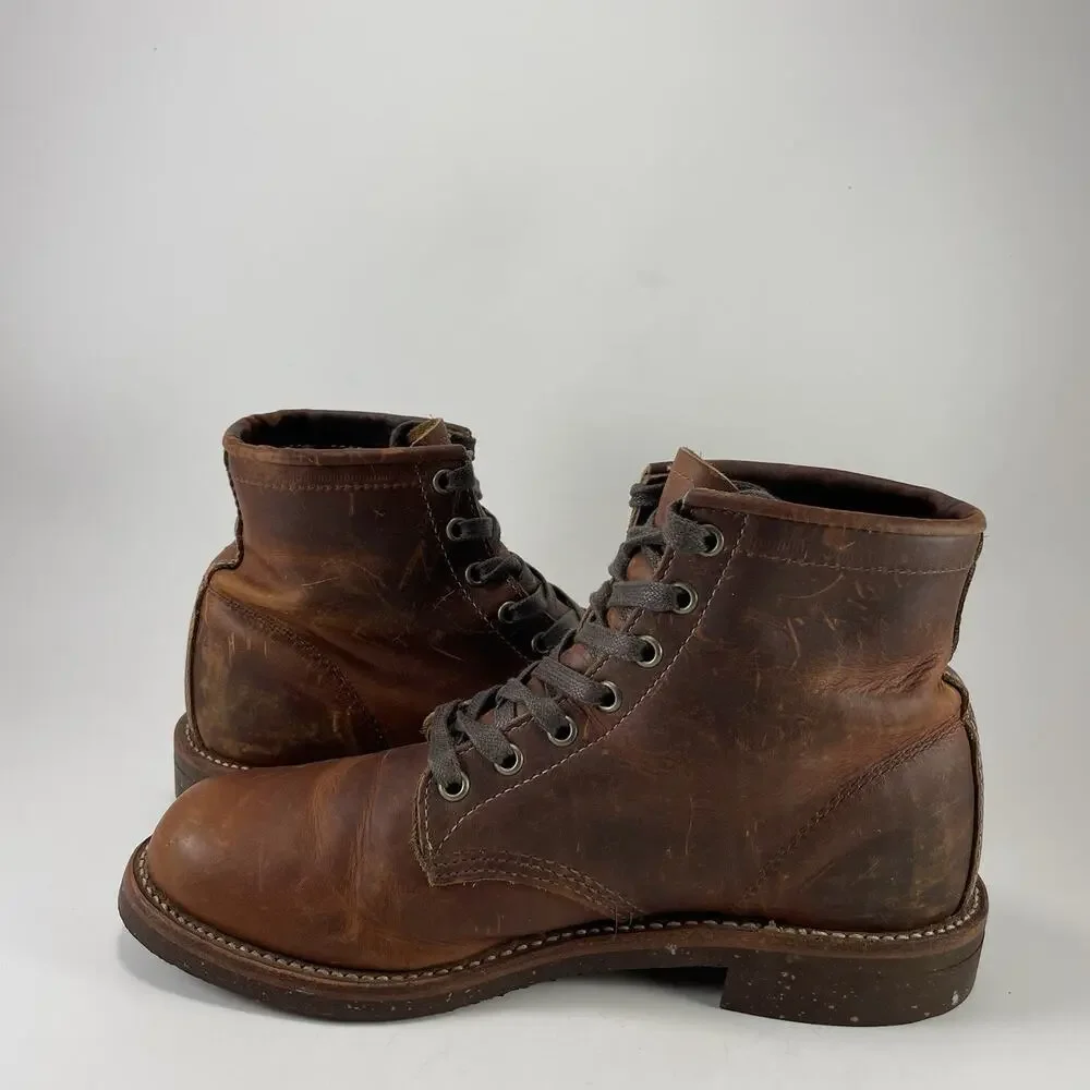 Chippewa Service Boots Mens Size 7.5 D Brown Oiled Leather 6
